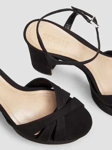 Schutz Women's Keefa Suede Platform Sandals - Black - Size 11 | Thumbnail 6