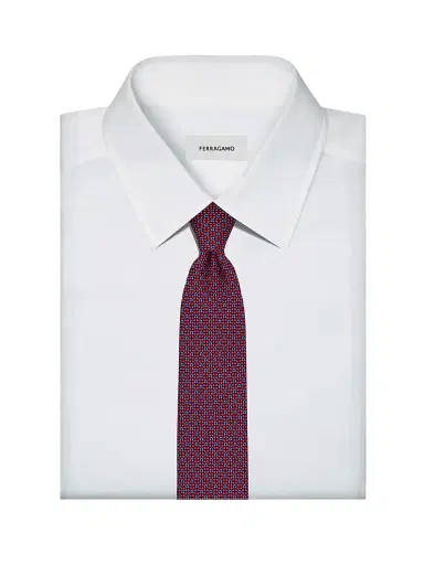 Ferragamo Men's Ada Gancio Woven Silk Tie | Thumbnail 2