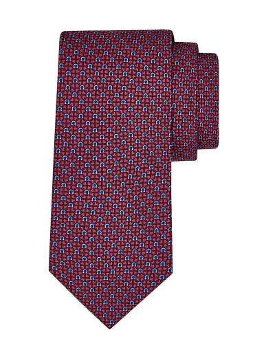 Ferragamo Men's Ada Gancio Woven Silk Tie | Thumbnail 1