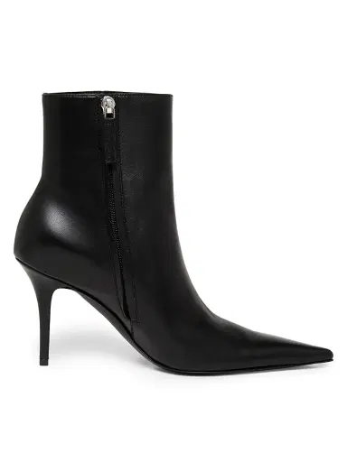 Amina Muaddi Women's Barbara Leather Ankle Boots | Thumbnail 1