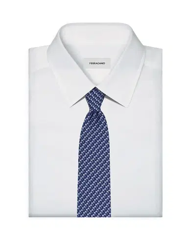 Ferragamo Men's Aris Elephant-Print Silk Tie | Thumbnail 2 Ferragamo Men's Aris Elephant-Print Silk Tie | Thumbnail 2