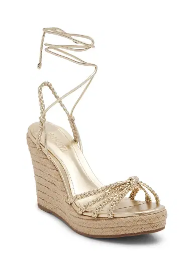 Schutz Women's Adele 95MM Leather Ankle-Wrap Wedge Sandals - Platinum - Size 11 | Thumbnail 2 Schutz Women's Adele 95MM Leather Ankle-Wrap Wedge Sandals - Platinum - Size 11 | Thumbnail 2