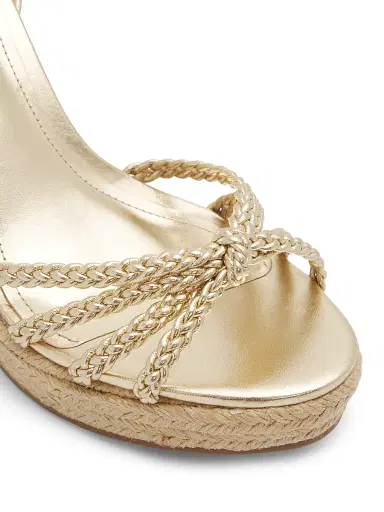 Schutz Women's Adele 95MM Leather Ankle-Wrap Wedge Sandals - Platinum - Size 11 | Thumbnail 6 Schutz Women's Adele 95MM Leather Ankle-Wrap Wedge Sandals - Platinum - Size 11 | Thumbnail 6
