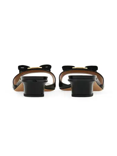 Ferragamo Women's Vanilla Patent Leather Mules - Nero Biscotto - Size 11.5 | Thumbnail 3