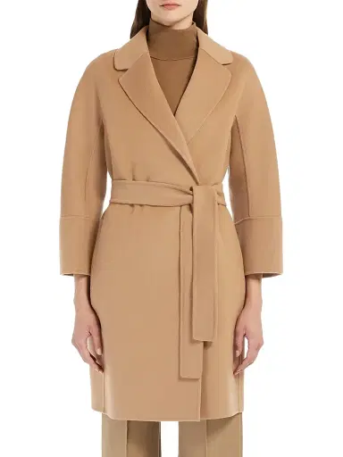 Max Mara Women's Short Double Faced Wool Coat - Camel - Size 12 | Thumbnail 2