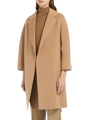 Max Mara Women's Short Double Faced Wool Coat - Camel - Size 12 | Thumbnail 3
