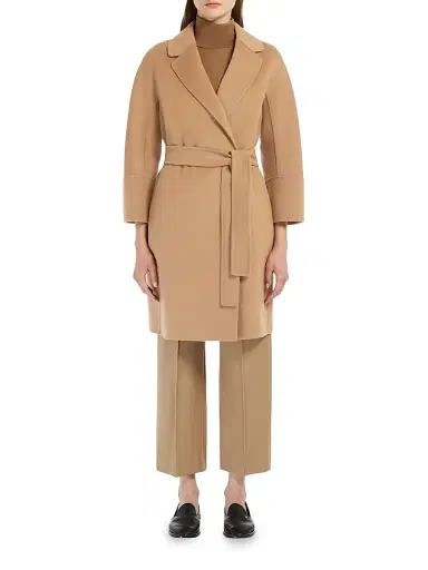 Max Mara Women's Short Double Faced Wool Coat - Camel - Size 12 | Thumbnail 6