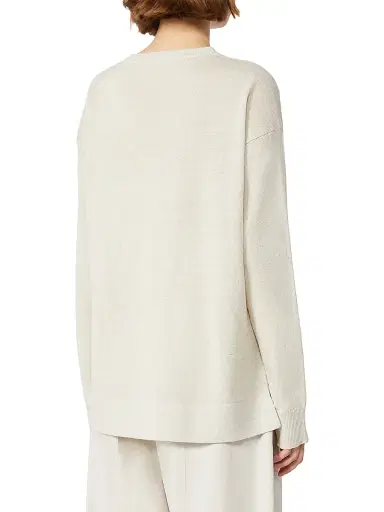 Max Mara Women's Linen Yarn Sweater - Ivory - Size Large | Thumbnail 4 Max Mara Women's Linen Yarn Sweater - Ivory - Size Large | Thumbnail 4