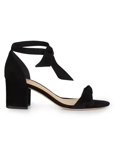 Alexandre Birman Women's Clarita Bow Suede Sandals - Black - Size 12 | Thumbnail 1