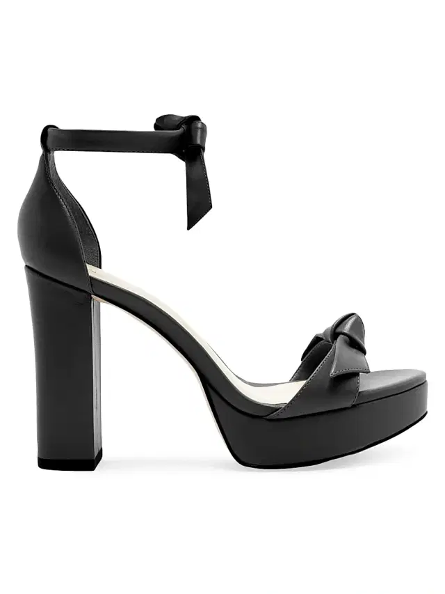 Alexandre Birman Women's Mabeleh 1MM Bow Leather Platform Sandals - Black