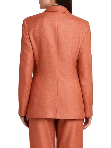 Giorgio Armani Women's Silk-Wool Single-Button Blazer - Solid Dark Orange - Size 4 | Thumbnail 5 Giorgio Armani Women's Silk-Wool Single-Button Blazer - Solid Dark Orange - Size 4 | Thumbnail 5