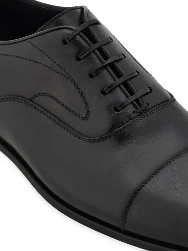 Ferragamo Men's Trinity Leather Oxfords - Nero - Size 13 | Thumbnail 6