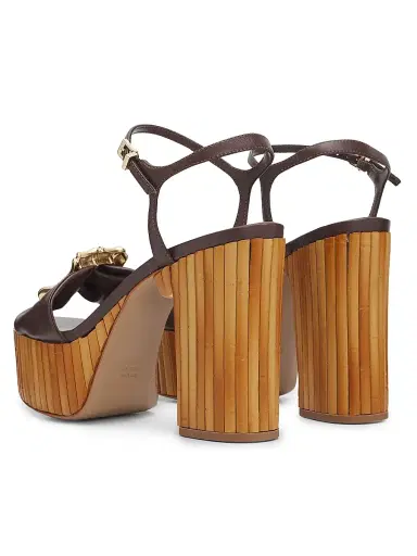 Schutz Women's Enola 120MM Leather Platform Sandals - Root Brown - Size 11 | Thumbnail 3