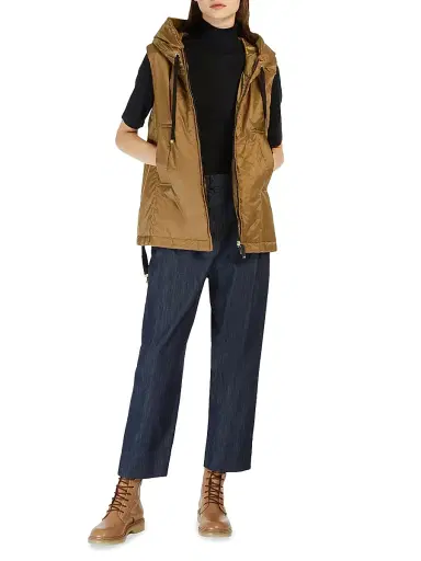 Max Mara Women's Padded Hooded Gilet in Water Repellent Canvas | Thumbnail 5 Max Mara Women's Padded Hooded Gilet in Water Repellent Canvas | Thumbnail 5