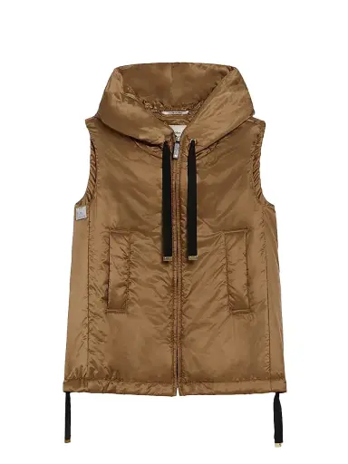 Max Mara Women's Padded Hooded Gilet in Water Repellent Canvas | Thumbnail 1 Max Mara Women's Padded Hooded Gilet in Water Repellent Canvas | Thumbnail 1