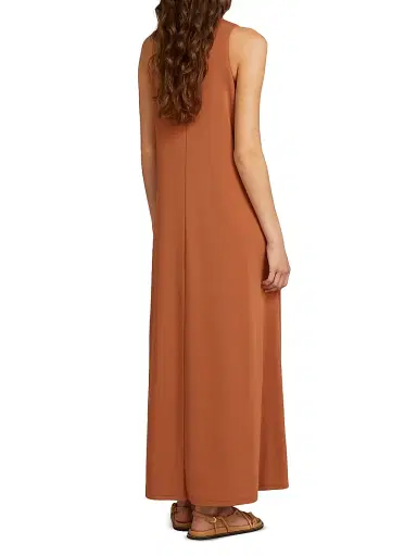 MM Max Mara Women's Sleeveless Stretch Viscose Dress - Rust - Size XL | Thumbnail 3 MM Max Mara Women's Sleeveless Stretch Viscose Dress - Rust - Size XL | Thumbnail 3