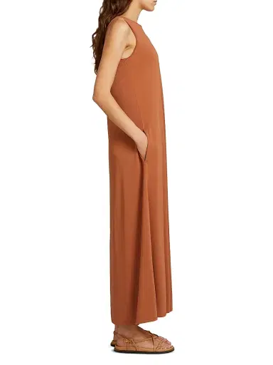 MM Max Mara Women's Sleeveless Stretch Viscose Dress - Rust - Size XL | Thumbnail 4 MM Max Mara Women's Sleeveless Stretch Viscose Dress - Rust - Size XL | Thumbnail 4
