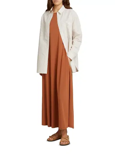 MM Max Mara Women's Sleeveless Stretch Viscose Dress - Rust - Size XL | Thumbnail 5 MM Max Mara Women's Sleeveless Stretch Viscose Dress - Rust - Size XL | Thumbnail 5