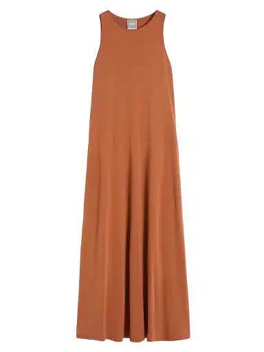 MM Max Mara Women's Sleeveless Stretch Viscose Dress - Rust - Size XL | Thumbnail 1 MM Max Mara Women's Sleeveless Stretch Viscose Dress - Rust - Size XL | Thumbnail 1