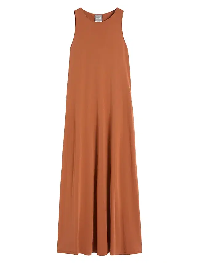 MM Max Mara Women's Sleeveless Stretch Viscose Dress - Rust
