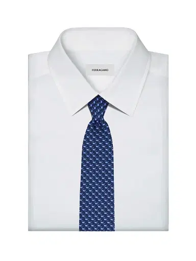 Ferragamo Men's Alice Printed Silk Tie | Thumbnail 2 Ferragamo Men's Alice Printed Silk Tie | Thumbnail 2