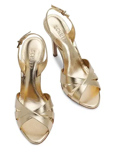 Schutz Women's Keefa 110MM Leather Sandals - Platinum - Size 8 | Thumbnail 4 Schutz Women's Keefa 110MM Leather Sandals - Platinum - Size 8 | Thumbnail 4