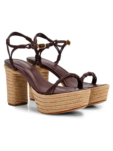 Schutz Women's Nara 100MM Leather Espadrille Platform Sandals - Root Brown Tonal - Size 11 | Thumbnail 2 Schutz Women's Nara 100MM Leather Espadrille Platform Sandals - Root Brown Tonal - Size 11 | Thumbnail 2