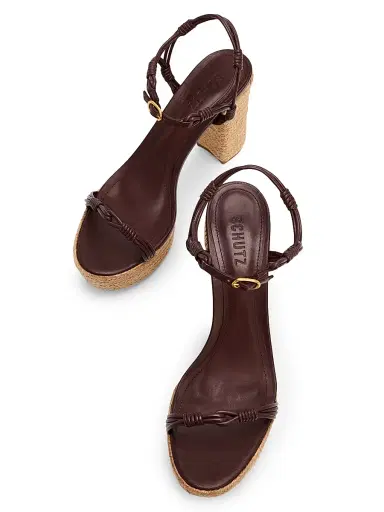 Schutz Women's Nara 100MM Leather Espadrille Platform Sandals - Root Brown Tonal - Size 11 | Thumbnail 4 Schutz Women's Nara 100MM Leather Espadrille Platform Sandals - Root Brown Tonal - Size 11 | Thumbnail 4