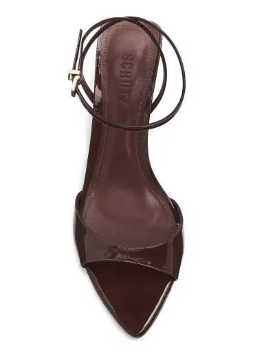 Schutz Women's Elodie 75MM Patent Leather Sandals - Root Brown - Size 10.5 | Thumbnail 4 Schutz Women's Elodie 75MM Patent Leather Sandals - Root Brown - Size 10.5 | Thumbnail 4