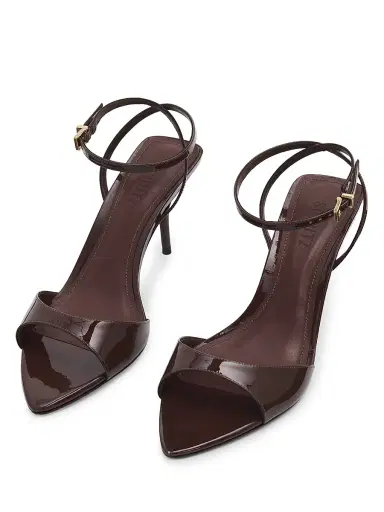Schutz Women's Elodie 75MM Patent Leather Sandals - Root Brown - Size 10.5 | Thumbnail 6 Schutz Women's Elodie 75MM Patent Leather Sandals - Root Brown - Size 10.5 | Thumbnail 6