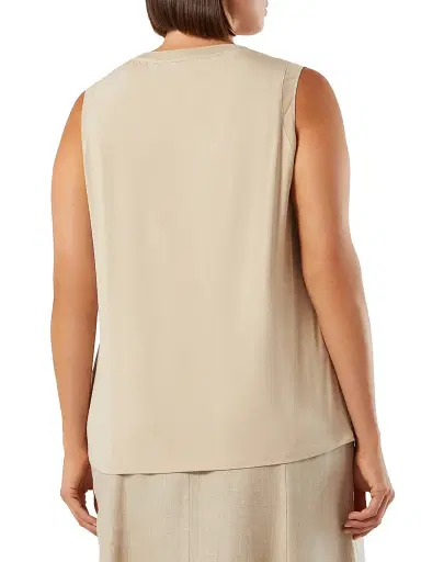Marina Rinaldi Women's Jersey and Satin Top - Sand - Size XL | Thumbnail 4 Marina Rinaldi Women's Jersey and Satin Top - Sand - Size XL | Thumbnail 4