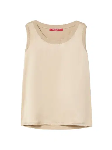 Marina Rinaldi Women's Jersey and Satin Top - Sand - Size XL | Thumbnail 1 Marina Rinaldi Women's Jersey and Satin Top - Sand - Size XL | Thumbnail 1