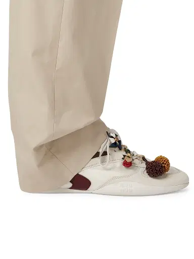 Miu Miu Women's Gymnasium Technical Fabric and Suede Sneakers - White Brown - Size 13 | Thumbnail 4 Miu Miu Women's Gymnasium Technical Fabric and Suede Sneakers - White Brown - Size 13 | Thumbnail 4