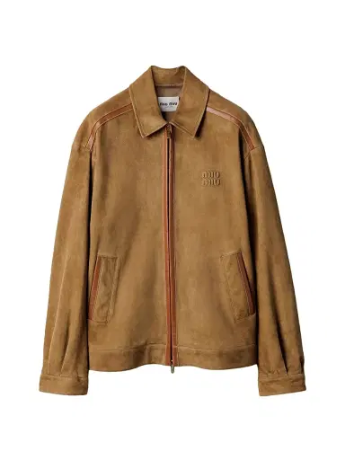 Miu Miu Women's Suede Blouson Jacket - Beige Khaki - Size 4 | Thumbnail 1 Miu Miu Women's Suede Blouson Jacket - Beige Khaki - Size 4 | Thumbnail 1