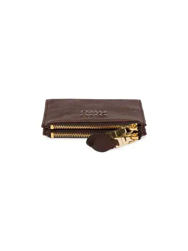 Miu Miu Women's Small Nappa Leather Wallet - Dark Brown | Thumbnail 4 Miu Miu Women's Small Nappa Leather Wallet - Dark Brown | Thumbnail 4