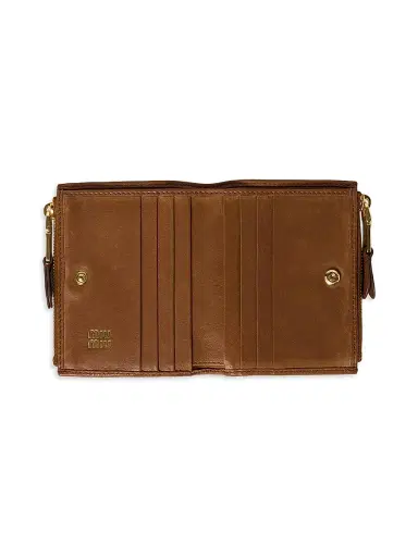 Miu Miu Women's Small Nappa Leather Wallet - Brown | Thumbnail 2 Miu Miu Women's Small Nappa Leather Wallet - Brown | Thumbnail 2