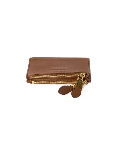 Miu Miu Women's Small Nappa Leather Wallet - Brown | Thumbnail 4 Miu Miu Women's Small Nappa Leather Wallet - Brown | Thumbnail 4