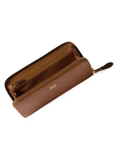 Miu Miu Women's Leather Wallet - Brown | Thumbnail 4 Miu Miu Women's Leather Wallet - Brown | Thumbnail 4