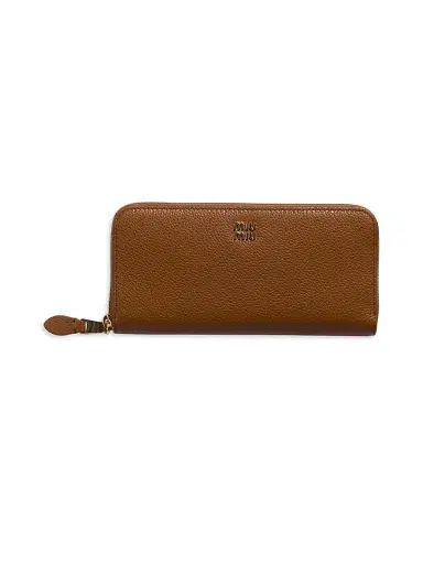 Miu Miu Women's Leather Wallet - Brown | Thumbnail 1 Miu Miu Women's Leather Wallet - Brown | Thumbnail 1