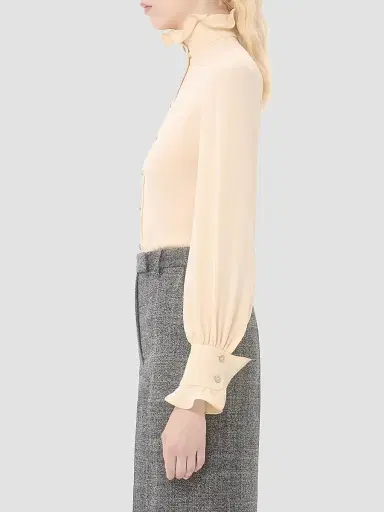 Valentino Garavani Women's Georgette Blouse - Birch - Size 4 | Thumbnail 3