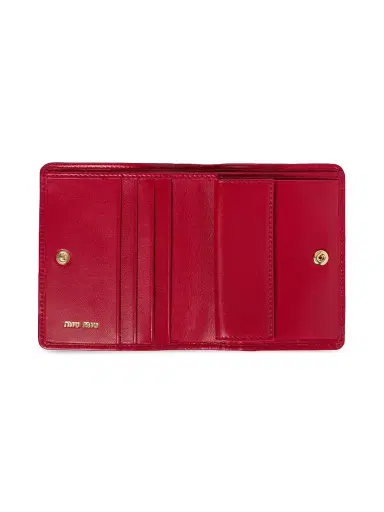 Miu Miu Women's Small Matelassé Nappa Leather Wallet - Red | Thumbnail 4