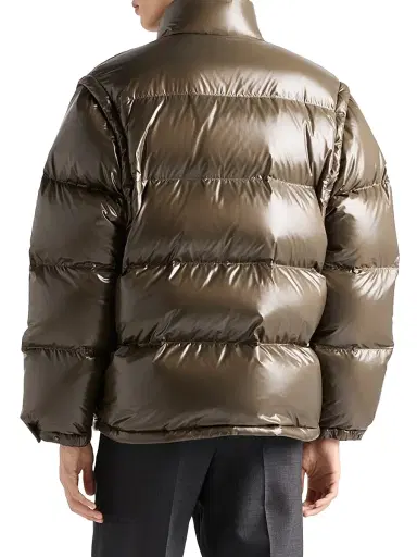 Prada Men's Medium-Weight Re-Nylon Down Jacket - Brown | Thumbnail 4 Prada Men's Medium-Weight Re-Nylon Down Jacket - Brown | Thumbnail 4