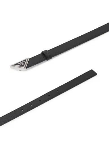 Prada Women's Saffiano Leather Belt - Black - Size 38 | Thumbnail 3
