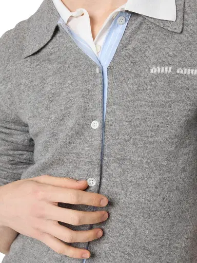 Miu Miu Women's Cashmere Cardigan - Grey - Size 2 | Thumbnail 5