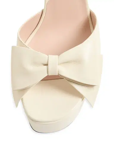 Valentino Garavani Women's Bowow 130MM Kidskin Platform Sandals with Bow Detail - Ivory - Size 11.5 | Thumbnail 5 Valentino Garavani Women's Bowow 130MM Kidskin Platform Sandals with Bow Detail - Ivory - Size 11.5 | Thumbnail 5