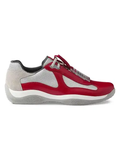 Prada Men's America's Cup Original Sneakers - Red - Size 8.5 | Thumbnail 1