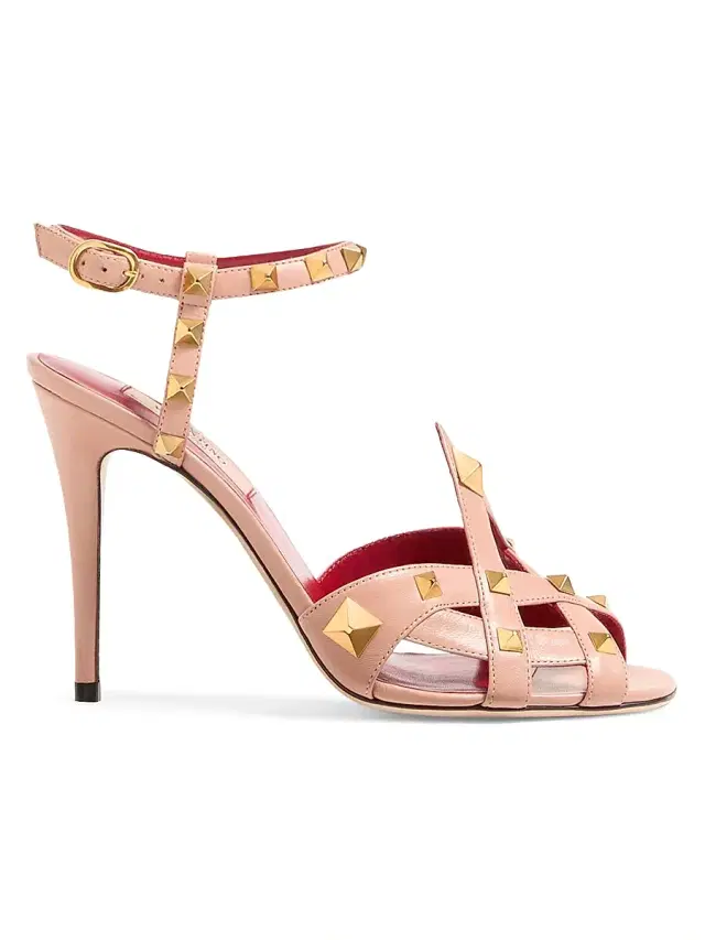 Valentino Garavani Women's Studdy 100MM Kidskin Sandals - Beige