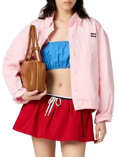 Miu Miu Women's Poplin Blouson Jacket - Pink - Size 4 | Thumbnail 2