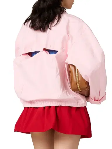 Miu Miu Women's Poplin Blouson Jacket - Pink - Size 4 | Thumbnail 3