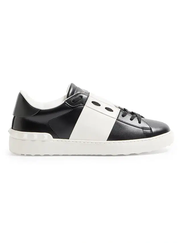 Valentino Garavani Men's Calfskin Open Sneakers - Black White